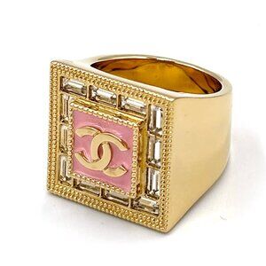 CHANEL Pink Logo Ring
